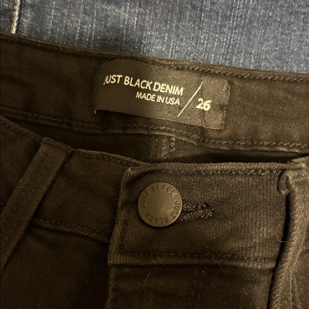 Just Black Black Denim Flare Jeans 26 - Picture 7 of 7